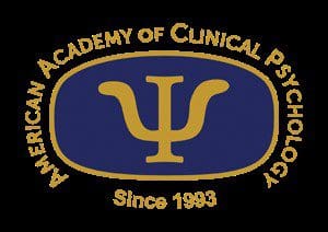official logo of the American Academy of Clinical Psychology. Ginny Estupinian PhD, ABPP is a credential member